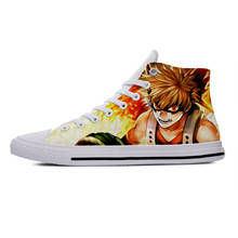 Tênis de lona com estampa 3d, sapatos casuais da moda para homens e mulheres, do anime japonês my hero academia bakugou katsuki 2024 - compre barato