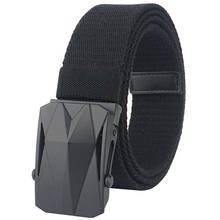 Fashion Canvas Men Belt Alloy Smooth Buckle Men's Belt Outdoor Casual Cowboy Pants Wild Belt Quality Nylon Belt Tactical Belt 2024 - buy cheap