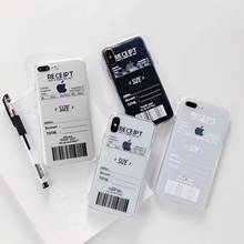 Тренд ins простой прозрачный силиконовый чехол для телефона с буквами для iPhone Xs Max Xr X 8 7 6 6s Plus текстовые заметки штрих-код задняя крышка чехол 2024 - купить недорого