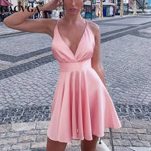 GACVGA Bow Summer Dress 2020 Sexy Off Shoulder  Sleeveless Bandage Casual A-line Dress Women Mini Party Dresses Vestidos 2024 - buy cheap