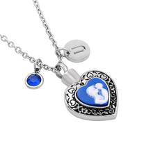 IJMD0028 Stainless Steel Cremation Mom Kiss Kid Memorial Pendant Necklace for Ashes Urn Funeral Keepsake Jewelry 2024 - buy cheap