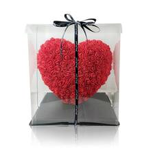 Caixa de presentes em espuma pe com flores de rosa, coração, decoração de casamento, dia dos namorados, presente de aniversário 30cm 2024 - compre barato