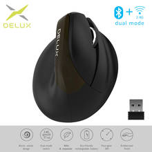 Delux-ratón Vertical inalámbrico M618Mini para oficina, periférico silencioso recargable con Bluetooth, USB, 2,4 GHz, RGB 2024 - compra barato
