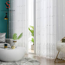 White Embroidery Tulle Window Curtains Living Room Floral Sheer Curtains for Bedroom Europe Voile Curtain for Kitchen Customized 2024 - buy cheap