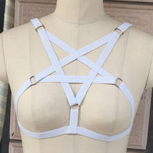 Sujetador con arnés de pentagrama gótico Punk para mujer, Top corto Sexy, Bralette con jaula para el cuerpo, fetiche, Bondage, de talla grande, para Festival y Rave 2024 - compra barato