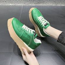 Zapatillas de deporte con plataforma para mujer, zapatos vulcanizados de suela gruesa a la moda, calzado grueso de baloncesto, color verde, 2021 2024 - compra barato