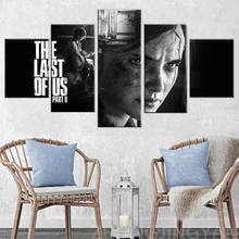 5 Piece HD Black White Wall Art Paintings Ellie The Last of Us Part 2 Game Poster Artwork Canvas Paintings for Home Decor Framew 2024 - buy cheap