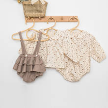 Ropa de lino para niña, blusa Floral, pelele, vestido para recién nacido, 0M 2024 - compra barato