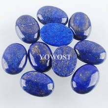 10 unids/lote lapislázuli piedras con forma ovalada 22x30MM sin agujero Cabochon para camafeo Base botón DIY artesanía de IU3068 2024 - compra barato