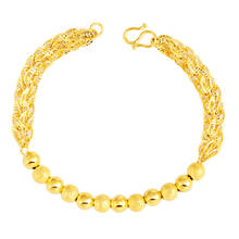 2021 Fashion 24K Gold Beaded Bracelets Women Wedding Jewelry Vintage Design Spiral Wedding Accessories Girl Friendship Bracelet 2024 - buy cheap