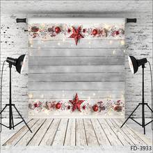 Wood Board Floor Wall Red Star Xmas Photophone Shooting Photography Backgrounds Baby Child Portrait Photo Studio Props Backdrops 2024 - buy cheap