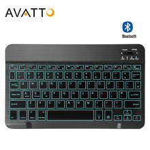 AVATTO 10.1 Inch 7 Color Backlit Bluetooth 3.0 Tablet Keyboard , USB Rechargeable Mini Keyboard for iPad iphone Laptop Tablet 2024 - buy cheap