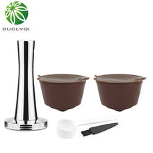 Cápsulas de café recarregáveis pp de grau alimentar, tampantes de pó de aço inoxidável, martelo para nescafé dolce gusto, máquina de cápsulas 2024 - compre barato