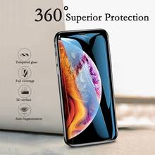 Protetor de tela 9d, para iphone 7, 8 plus x, xr, xs, max, cobertura completa, vidro temperado para iphone visual, 6s, película de vidro protetora, 5 peças