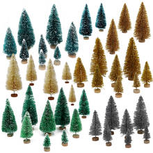 8Pcs/Set Artificial Mini Christmas Tree Fake Pine Trees DIY Desktop Christmas Ornaments Xmas Tree New Year Home Decor 2024 - buy cheap