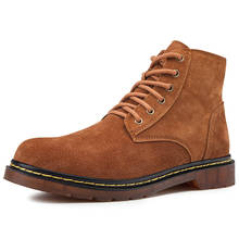 Botas acolchadas para hombre, zapatos básicos cálidos de invierno, informales de ante, Zapatillas altas de piel para exteriores, calzado de trabajo 2024 - compra barato