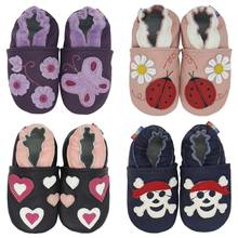 Carozoo-Zapatos de piel auténtica de vaca para bebés, calzado de suela suave, para recién nacidos de 0 a 36 meses, de 3 a 8 años 2024 - compra barato