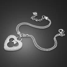 New Design Cute Mickey Heart Bracelet Women 100% 925 Sterling Silver Hand catenary Girl  Jewelry Holiday gifts 2024 - buy cheap