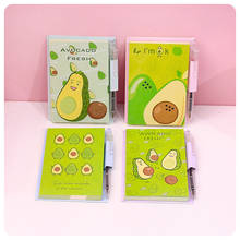 1 Pcs Kawaii Avocado Memo Pad with Ballpoint Pen Notepad Diary Book School Office Supply Ststionery 2024 - buy cheap