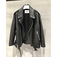 Women's Moto Biker Zipper Genuine Leather Sheepskin Casual Outwear Bomber Jacket Plus Size 2021 Autumn Winter 2024 - buy cheap