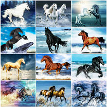 Full Square Round Drill Diamond Painting Horse 5D DIY Diamond Embroidery Animals Rhinestones Mosaic Sale Home Decoration 2024 - buy cheap