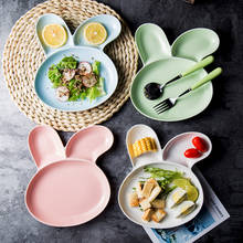 Cute Rabbit Shape Ceramic Plate Solid Porcelain Children Dinner Plate Cartoon Steak Salad Dish Tray Fruit Serving Plate 2024 - buy cheap