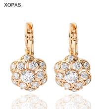 XOPAS New Design AAA zircon copper earrings with floral shape earrings  for ladies' party jewelry gift 2024 - buy cheap