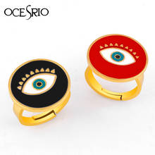 OCESRIO Turkish Evil Eye Open Rings For Women Gold Adjustable Enamel Eye Rings Luxury Jewelry Statements anillos mujer rig-j17 2024 - buy cheap