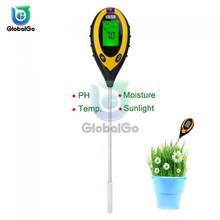 Monitor de humedad del suelo 4 en 1, medidor de temperatura, luz solar con luz negra, para cultivo de plantas de jardín 2024 - compra barato