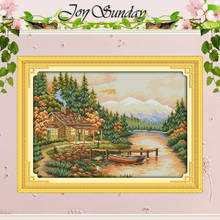 Sunset (2) Patterns Counted Cross Stitch 11CT 14CT Cross Stitch Sets Wholesale Scenery Cross-stitch Kits Embroidery Needlework 2024 - buy cheap
