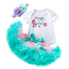 Floral Baby Girls Rompers Playsuit Cotton Tops+Tutu Skirt+Headband 3Pcs Outfit Clothes Set Newborn Toddler 0-24M Kids Clothes 2024 - compre barato