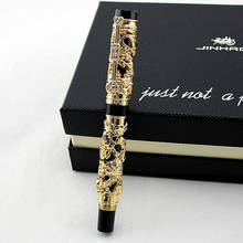 Перьевая ручка Jinhao с резьбой по дракону и фениксу, роскошный металлический карандаш для письма, Подарочная коллекция художественных чернильных ручек, новейший дизайн 2024 - купить недорого