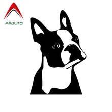 Aliauto Cute Cartoon Car Stickers Boston Terrier Dog Decorative Vinyl Waterproof Sunscreen Anti-UV  Decal Black/Silver,7cm*11cm 2024 - buy cheap