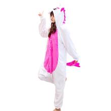 2019 Winter Pink Unicorn Pajamas Animal Sleepwear onesie Unicornio Kigurumi Women Men  Adult Flannel Nightie Home clothes Sets 2024 - buy cheap