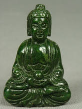 Colgante de Buda tallado en JADE verde, trabajo manual antiguo chino, NETSUKE 2024 - compra barato