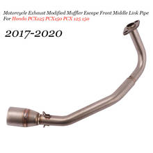 Motorcycle Exhaust Modified Muffler Escape Front Middle Link Pipe For Honda PCX125 PCX150 PCX 125 150 2017 2018 2019 2020 Years 2024 - buy cheap