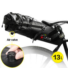 Велосипедная водонепроницаемая сумка-седло Rhinowalk, 13 л, светоотражающая вместительная Складная задняя Сумка, велосипедный багажник для горного велосипеда 2024 - купить недорого
