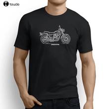 O-neck hipster tshirts clássico japonês fãs de motocicleta w800 2016 inspirado motocicleta arte impressão t camisa masculina 2024 - compre barato