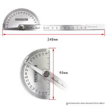 2 em 1 150mm de aço inoxidável 180 graus ângulo transferidor localizador régua medição rotativa ferramenta machinista artesão régua goniômetro 2024 - compre barato