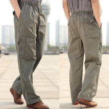 New Spring Summer  Men Cargo Pants Cotton Loose Trousers Men's Pants Plus Size 3XL 4XL 5XL 6XL 2024 - купить недорого