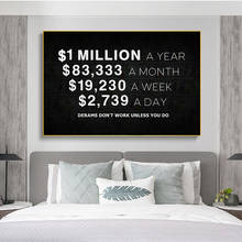 Inspirational Money Art Million Dollars A Year Milliardaire Canvas Painting Posters and Prints Wall Art Pictures for Home Decor 2024 - buy cheap