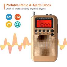 TWISTER.CK Portable AM FM Two Band Radio with Alarm Clock & Sleep Timer Stereo Radio with 3.5mm Headphone Jack For Camping 2024 - buy cheap