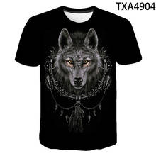 Camiseta con estampado 3D de lobo para hombre y mujer, camisa divertida de manga corta, con estampado de animales, a la moda 2024 - compra barato