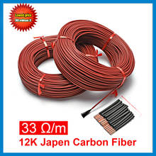 12K Warm Floor Carbon Fiber Heating Wire Electric Hotline infrared Heating Cable 220v 2024 - buy cheap