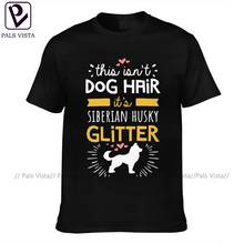 Camiseta siberiana husky, camiseta casual de algodão com manga curta, camiseta grande de praia estampada masculina