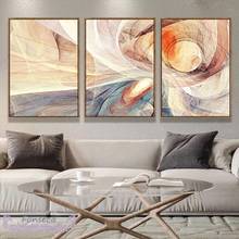 Misty Abstract Graphic Canvas Painting Modern Printed Poster Wall Art 3 Pieces Pictures for Living Room Scandinavian Home Decor 2024 - buy cheap
