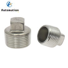 Stainless steel 304 1/4" 3/8" 1/2" 3/4" 1" 1-1/4' BSP Male Thread Pipe Fitting Square Head Plug SS304 2024 - buy cheap