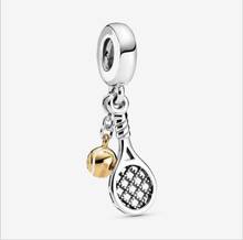 Colgante de raqueta de tenis y deportes para mujer, de Plata de Ley 925 auténtica, compatible con pulsera y collar Pandora, joyería artesanal 2024 - compra barato