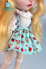 Doll clothes for Blyth Azone OB23 OB24 doll accessoreis Fashion Strawberry strap dress 2024 - buy cheap