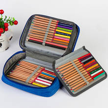 Холщовый чехол для карандашей с 72 отверстиями, школьный чехол для карандашей s для девочек и мальчиков, многофункциональная сумка для хранения, чехол для канцелярских принадлежностей D50 2024 - купить недорого